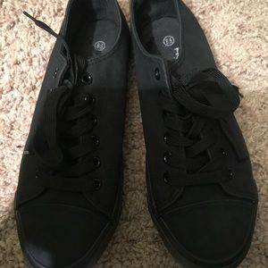Black Lace Up Sneakers